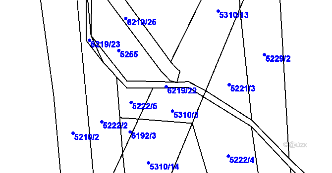 Parcela st. 6219/22 v KÚ Polička, Katastrální mapa