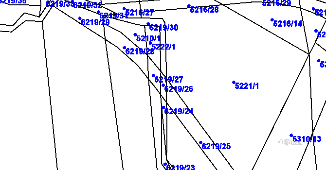 Parcela st. 6219/26 v KÚ Polička, Katastrální mapa