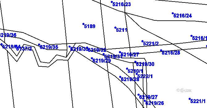Parcela st. 6219/31 v KÚ Polička, Katastrální mapa