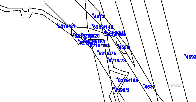 Parcela st. 6219/75 v KÚ Polička, Katastrální mapa