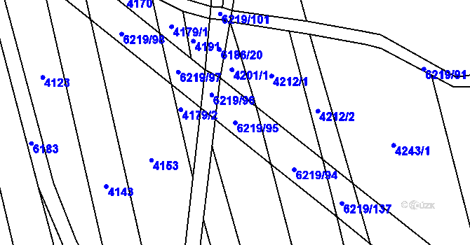 Parcela st. 6219/95 v KÚ Polička, Katastrální mapa