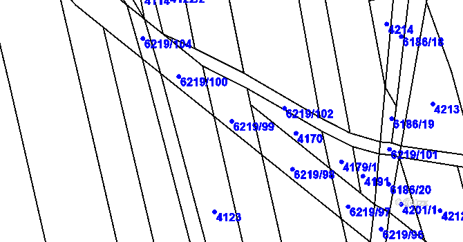 Parcela st. 6219/99 v KÚ Polička, Katastrální mapa