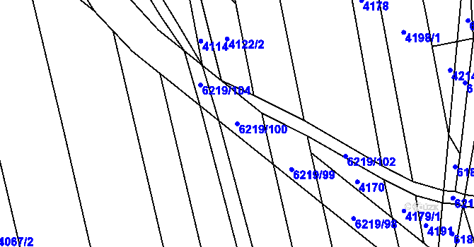 Parcela st. 6219/100 v KÚ Polička, Katastrální mapa