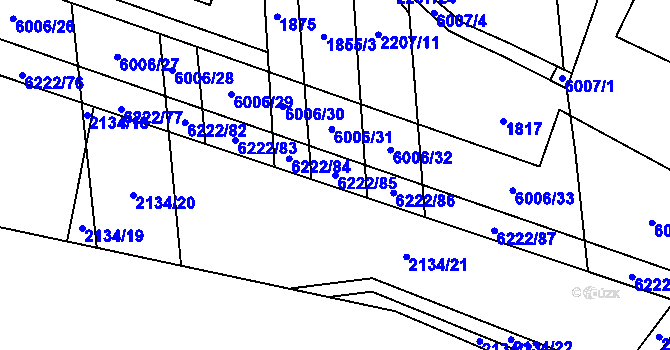Parcela st. 6222/85 v KÚ Polička, Katastrální mapa