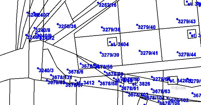 Parcela st. 3279/39 v KÚ Polička, Katastrální mapa