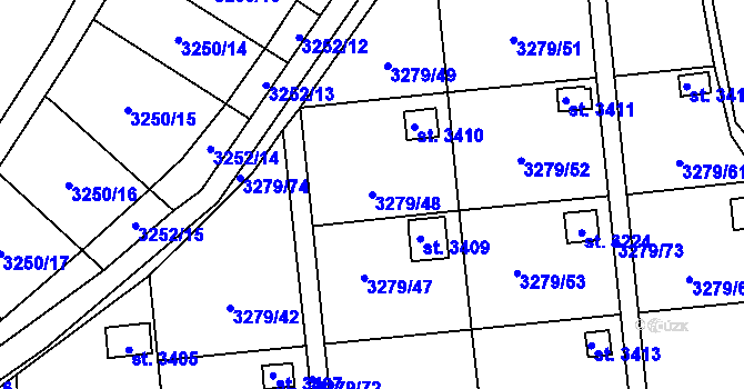 Parcela st. 3279/48 v KÚ Polička, Katastrální mapa