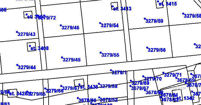 Parcela st. 3279/55 v KÚ Polička, Katastrální mapa