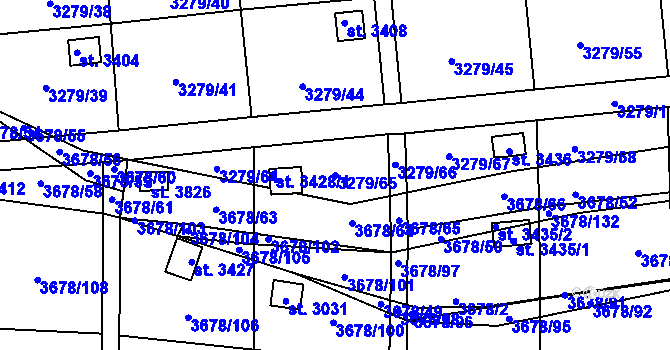 Parcela st. 3279/65 v KÚ Polička, Katastrální mapa