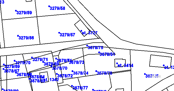 Parcela st. 3678/75 v KÚ Polička, Katastrální mapa