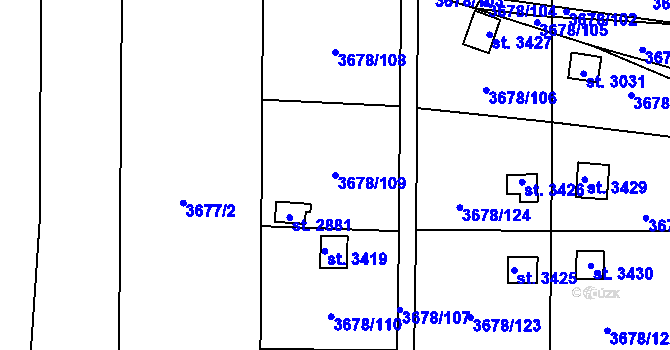 Parcela st. 3678/109 v KÚ Polička, Katastrální mapa