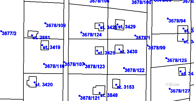 Parcela st. 3425 v KÚ Polička, Katastrální mapa