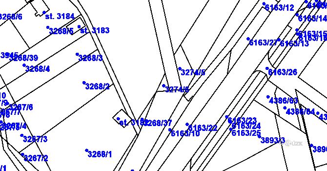 Parcela st. 3274/6 v KÚ Polička, Katastrální mapa