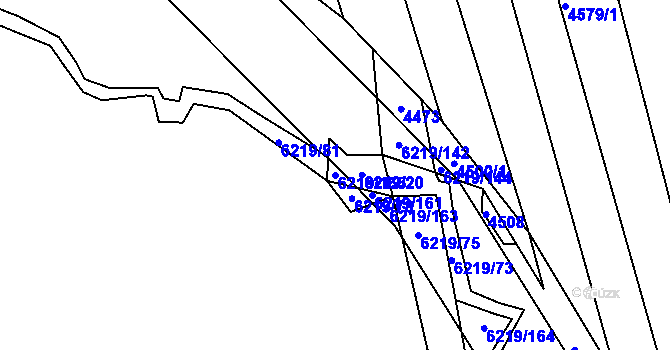 Parcela st. 6219/165 v KÚ Polička, Katastrální mapa