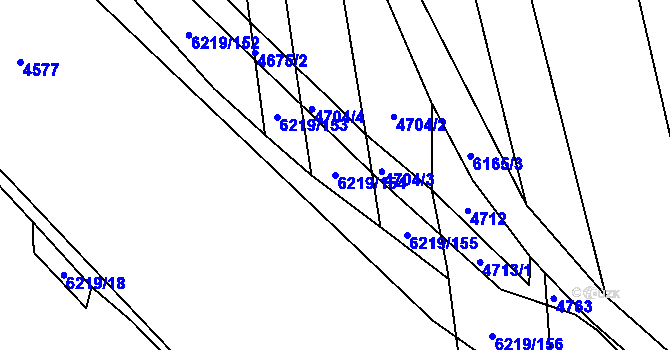 Parcela st. 6219/154 v KÚ Polička, Katastrální mapa