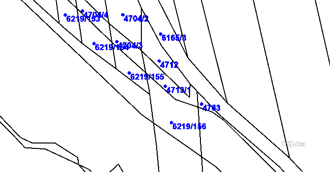Parcela st. 4713/1 v KÚ Polička, Katastrální mapa