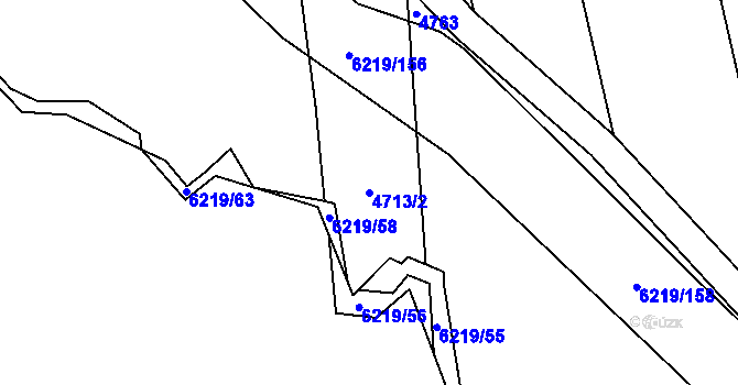 Parcela st. 4713/2 v KÚ Polička, Katastrální mapa