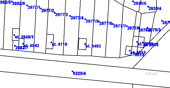 Parcela st. 3492 v KÚ Polička, Katastrální mapa
