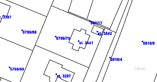 Parcela st. 3541 v KÚ Polička, Katastrální mapa