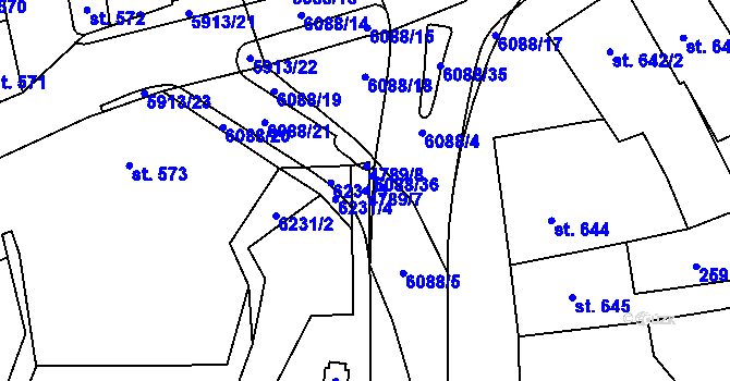 Parcela st. 4789/7 v KÚ Polička, Katastrální mapa