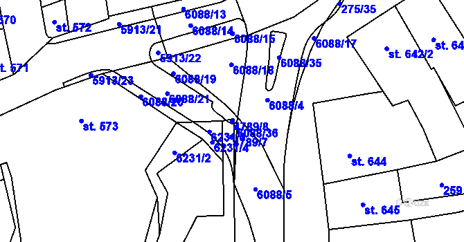 Parcela st. 4789/8 v KÚ Polička, Katastrální mapa
