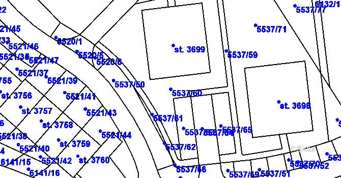 Parcela st. 5537/60 v KÚ Polička, Katastrální mapa