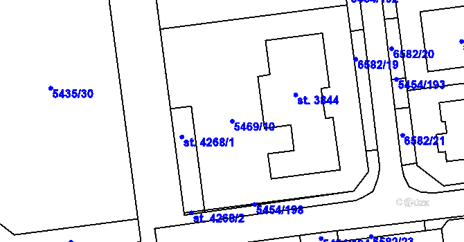 Parcela st. 5469/10 v KÚ Polička, Katastrální mapa