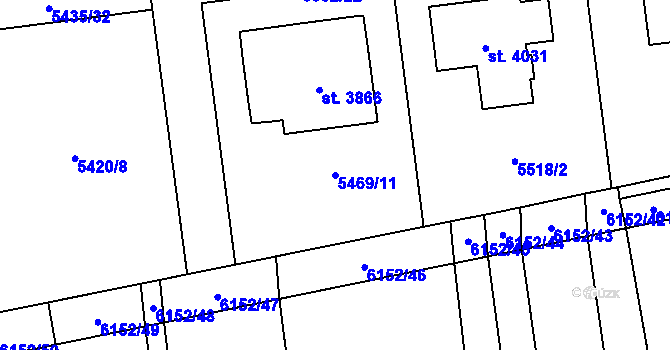 Parcela st. 5469/11 v KÚ Polička, Katastrální mapa
