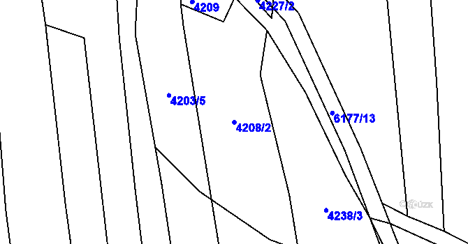 Parcela st. 4208/2 v KÚ Polička, Katastrální mapa