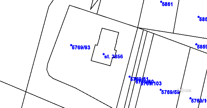 Parcela st. 3856 v KÚ Polička, Katastrální mapa
