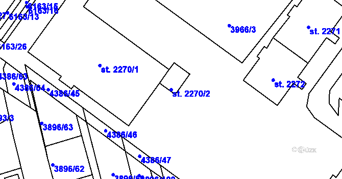 Parcela st. 2270/2 v KÚ Polička, Katastrální mapa