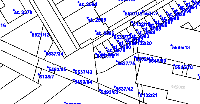 Parcela st. 3978 v KÚ Polička, Katastrální mapa