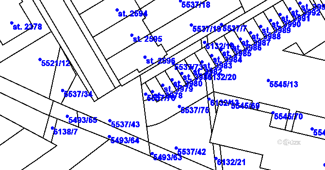 Parcela st. 3979 v KÚ Polička, Katastrální mapa