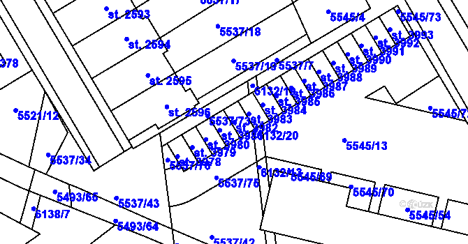 Parcela st. 3982 v KÚ Polička, Katastrální mapa