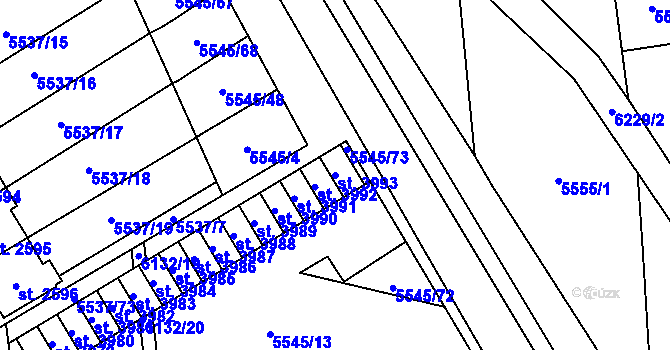 Parcela st. 3993 v KÚ Polička, Katastrální mapa