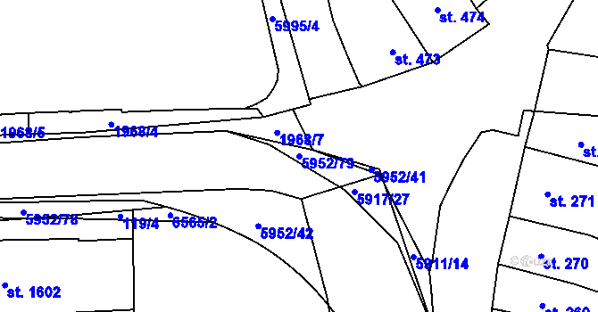 Parcela st. 5952/79 v KÚ Polička, Katastrální mapa