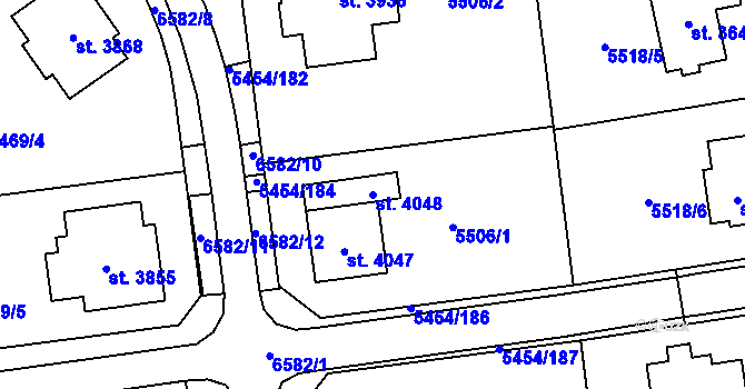 Parcela st. 4048 v KÚ Polička, Katastrální mapa