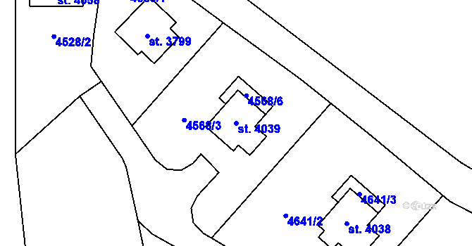 Parcela st. 4039 v KÚ Polička, Katastrální mapa