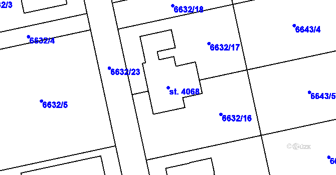 Parcela st. 4068 v KÚ Polička, Katastrální mapa