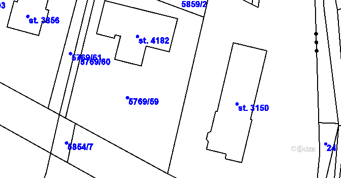 Parcela st. 5769/104 v KÚ Polička, Katastrální mapa