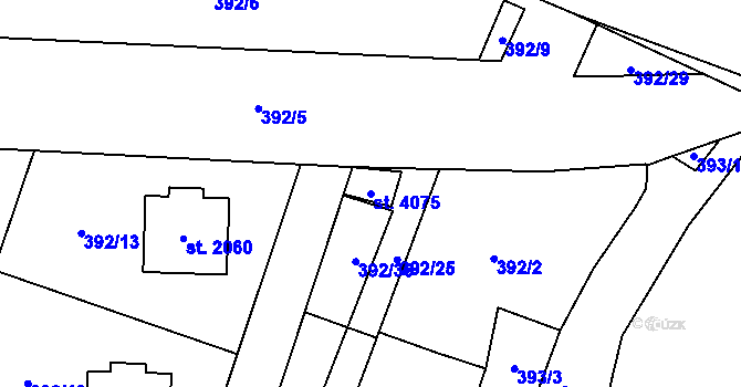 Parcela st. 4075 v KÚ Polička, Katastrální mapa