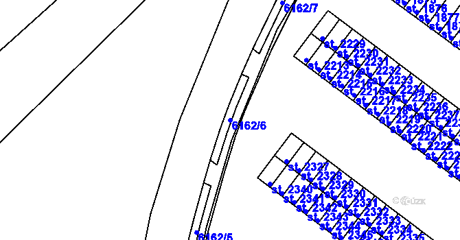 Parcela st. 6162/6 v KÚ Polička, Katastrální mapa