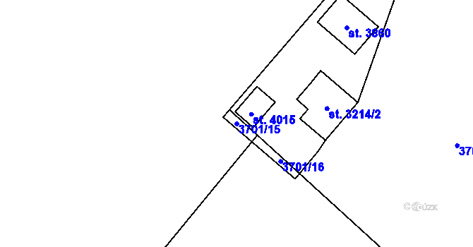 Parcela st. 3701/15 v KÚ Polička, Katastrální mapa