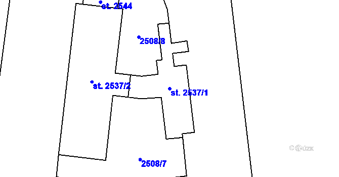 Parcela st. 2537/1 v KÚ Polička, Katastrální mapa