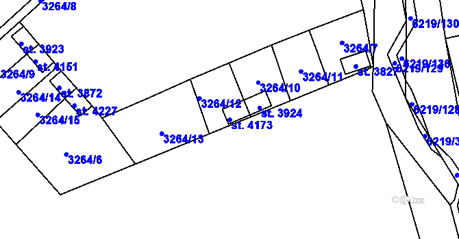 Parcela st. 4173 v KÚ Polička, Katastrální mapa