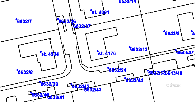Parcela st. 4176 v KÚ Polička, Katastrální mapa