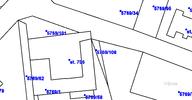 Parcela st. 5769/108 v KÚ Polička, Katastrální mapa