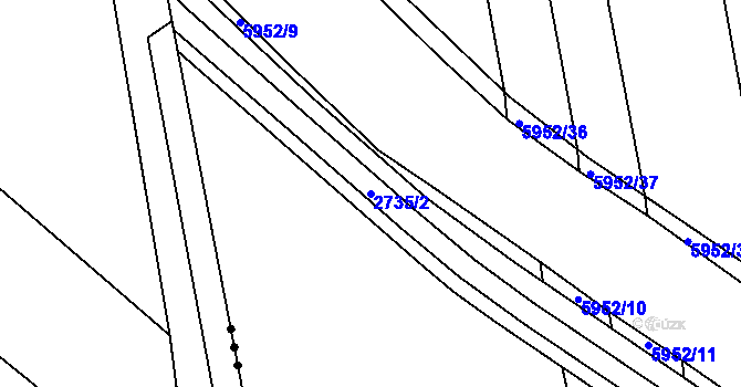 Parcela st. 2735/2 v KÚ Polička, Katastrální mapa