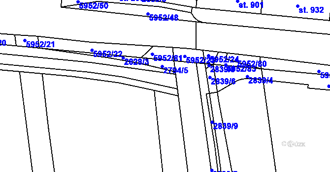 Parcela st. 2794/4 v KÚ Polička, Katastrální mapa