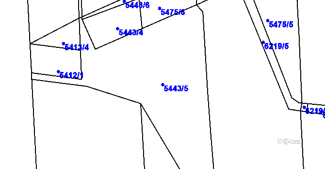 Parcela st. 5443/5 v KÚ Polička, Katastrální mapa