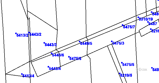 Parcela st. 5449/5 v KÚ Polička, Katastrální mapa